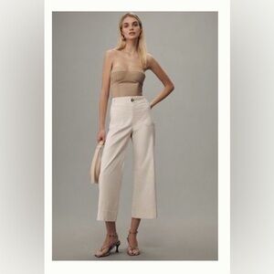 The Colette Magic Fabric Crop Wide-Leg Pants by Maeve
Color: Pearl
Size: 33